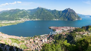 Le lac d'Iseo vu d'en haut