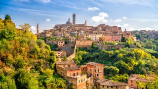 La silhouette de la ville de Sienne en Toscane