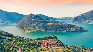 Le lac d'Iseo vu du ciel