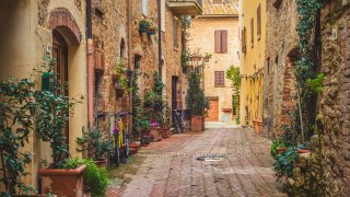 Les ruelles médiévales de Pienza en Toscane